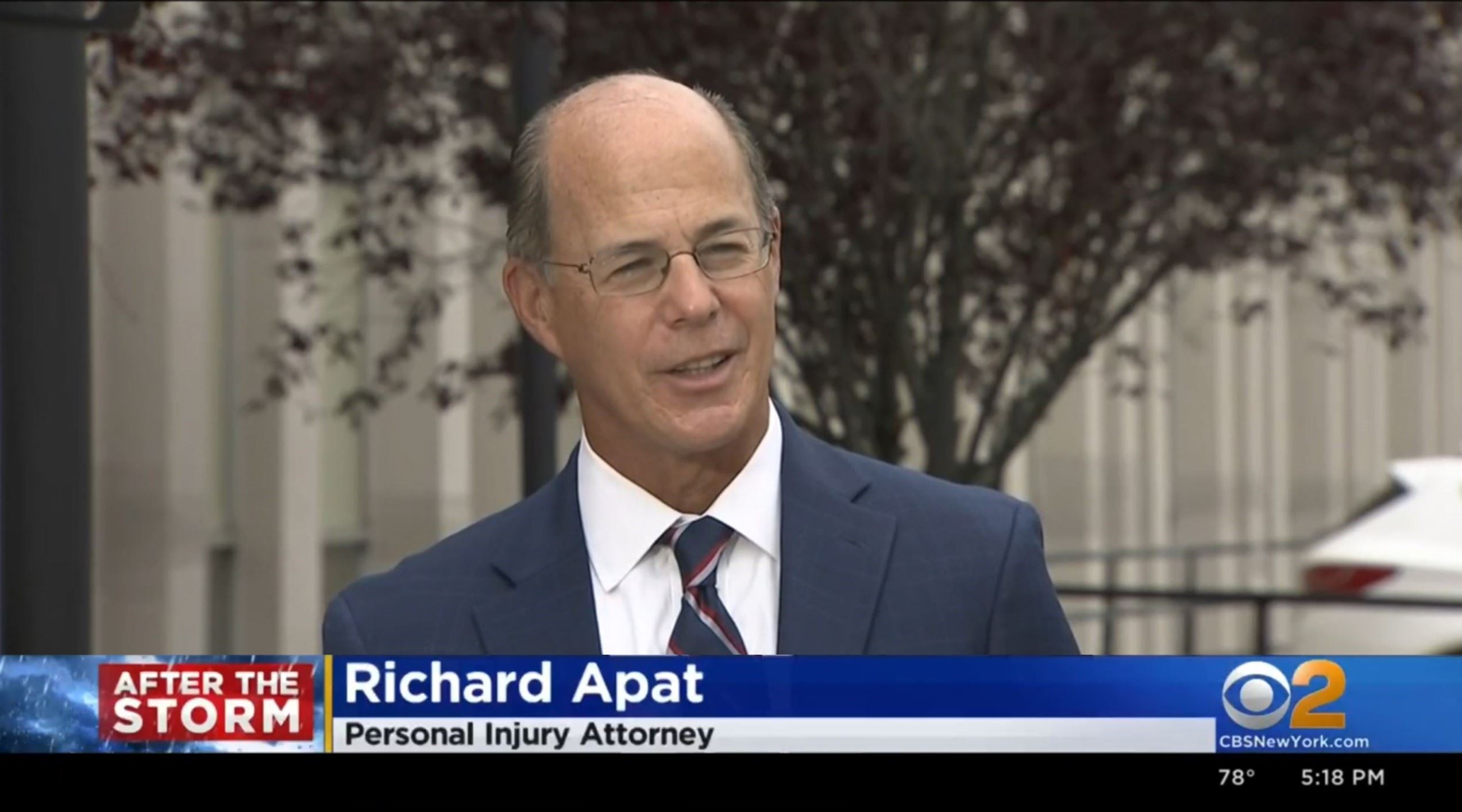 Tropical Storm Isaias: Attorney Richard Apat Explains Liability for Property Damage and Personal Injury on CBS 2 New York